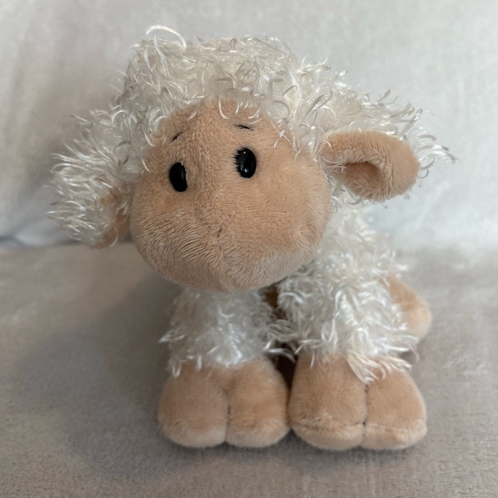 GANZ Fluffy White Plush Toy Webkinz Lamb Sheep HM201 NO CODE 8”